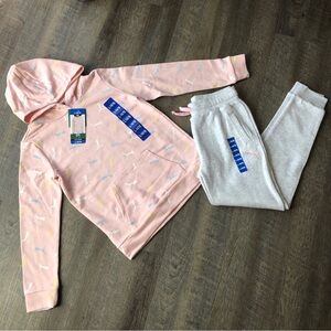 NWT！PUMA Girl's Fleece Hoodie Sweatshirt & Fleece Jogger Youth Size L14/16